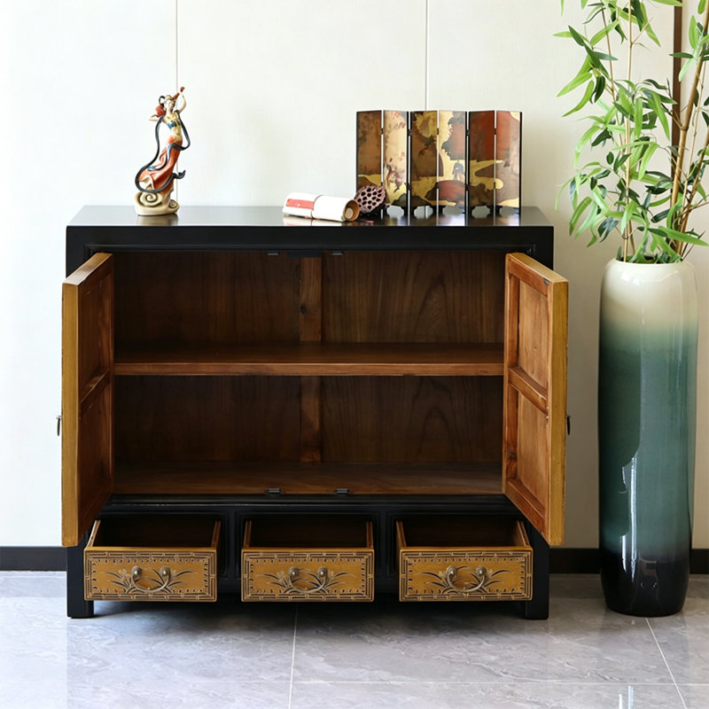 Armoire d'entrée en bois massif classique chinois