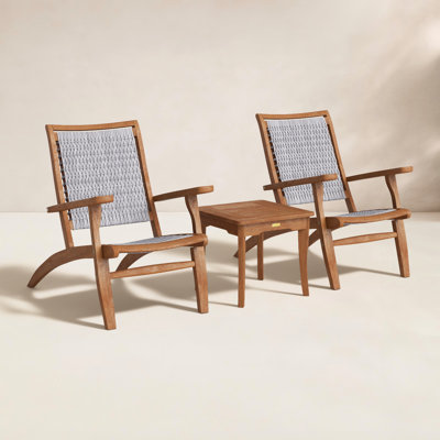 Arnot 2-Person Eucalyptus Patio Seating Group