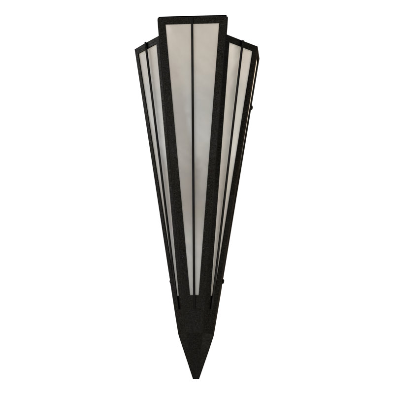 Brum 1 - Light Flush Mounted Sconce, Textured Black, White Art