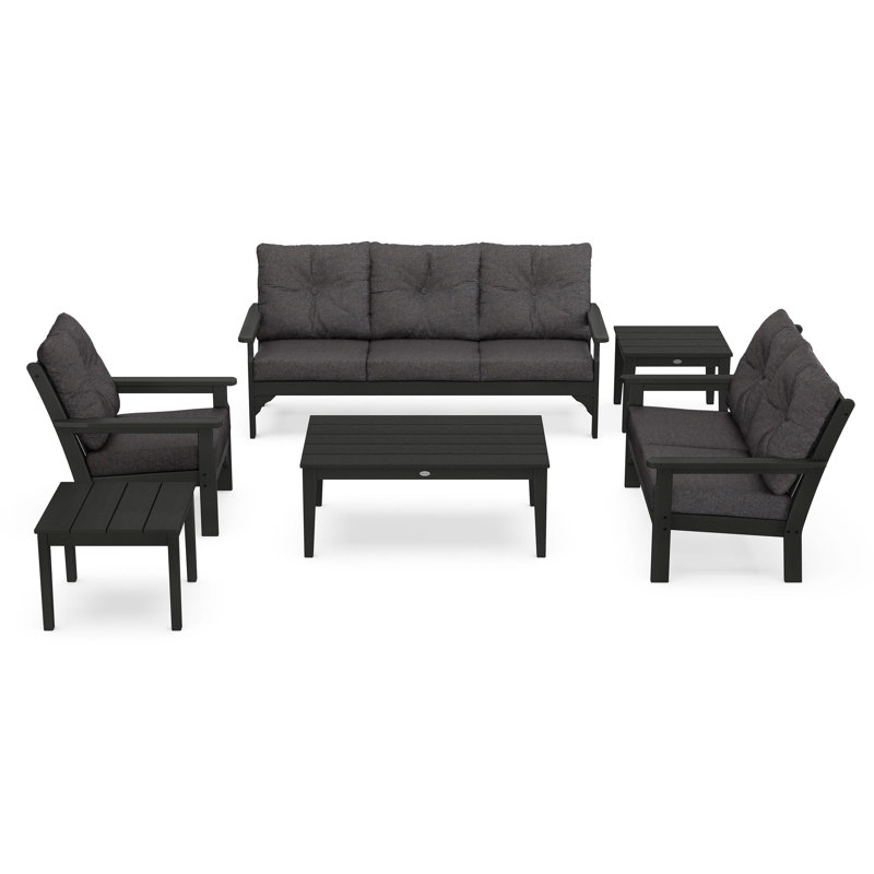 Vineyard 6-Piece Deep Seating Set, Ash Charcoal, Green