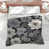 Floral blanc / gris clair