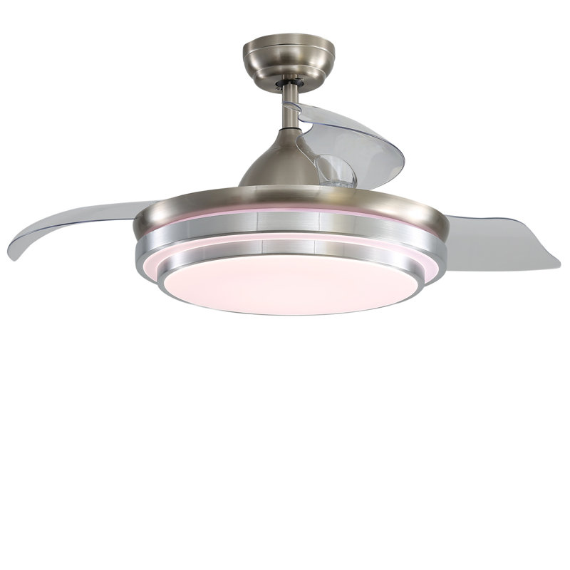 Ceiling Fan with LED Lights, Sand Nickel