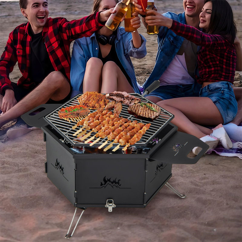Ivy Bronx 77cm W Portable Charcoal Grill