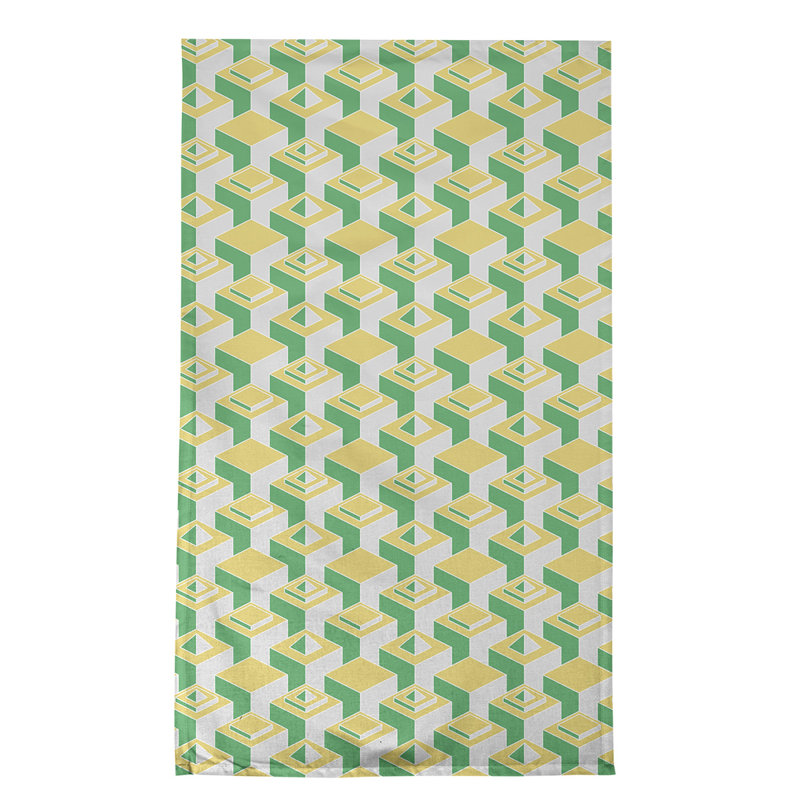 Patricia Geoffrey Tea Towel Kitchen Towel, Beige/Green, Poly Twill