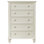 Commode de chambre à coucher 5 tiroirs Fraser blanc crème