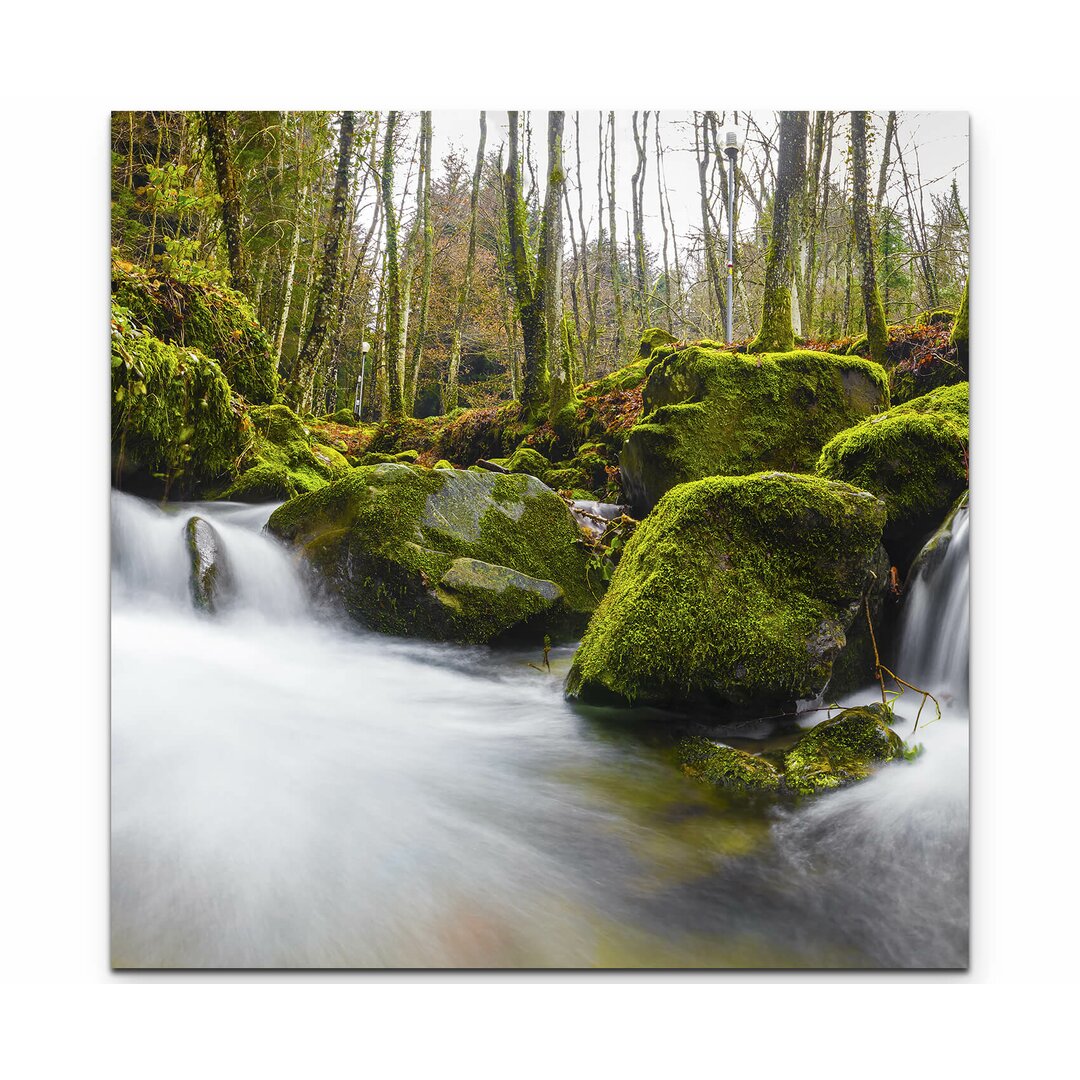 Leinwandbild Wasserfall im Herbst