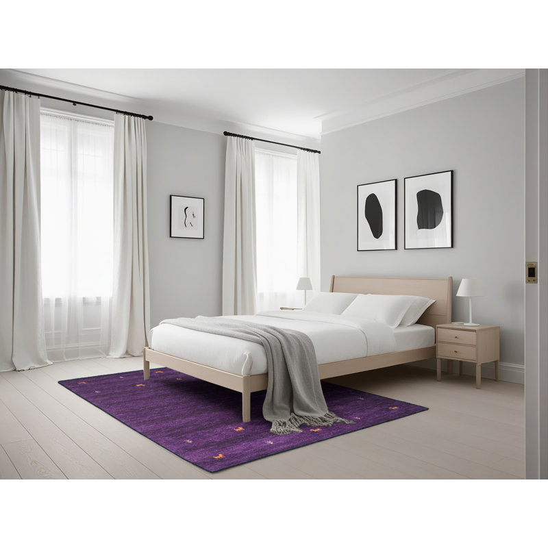 Tapis de zone mauve contemporaine Sutherby, Rectangle 5 pi x 7 pi