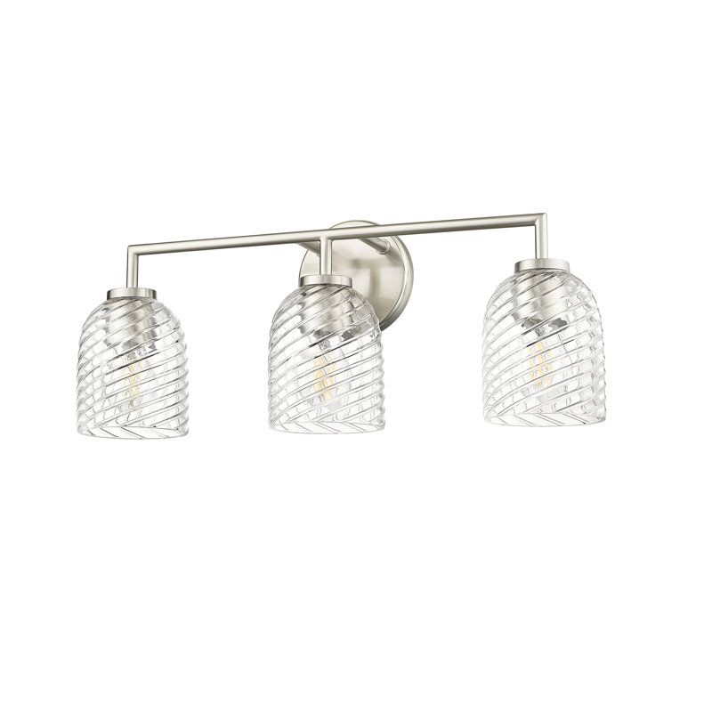 Krisleigh 3 - Light Bathroom Vanity Light, Brushed Nickel
