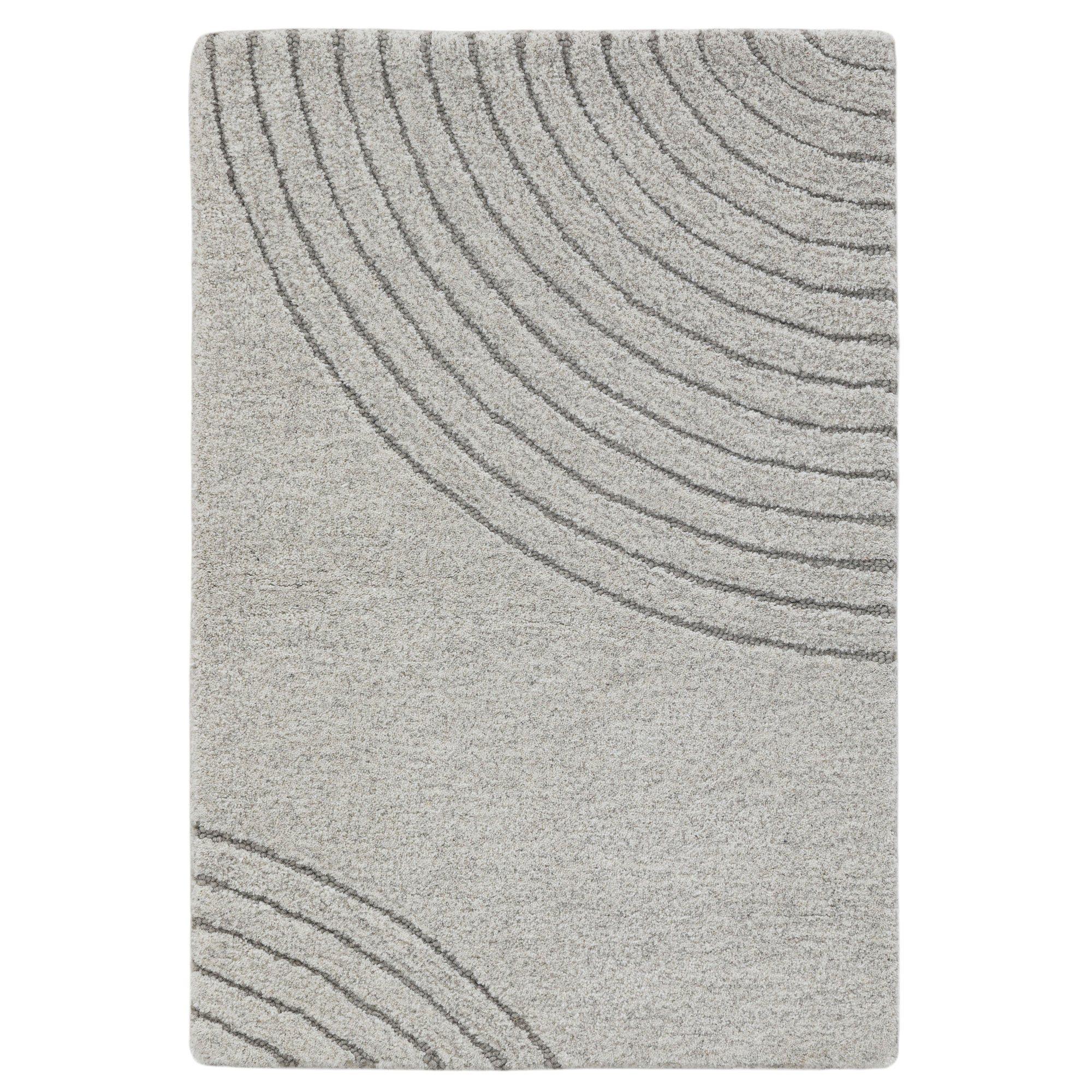 Helaine Hand Tufted Wool Ivory Rug, Rectangle 2' x 3'