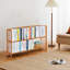 Bibliothèque ouverte en bambou à 2 tablettes, présentoir et étagère de rangement, finition naturelle pour la maison-1630838077