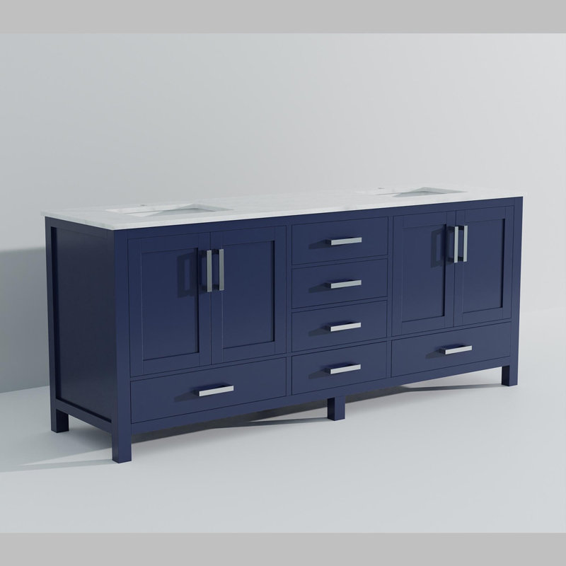 Double Bath Vanity 80 in. W x 22 in. D, with Carrara Marble Top