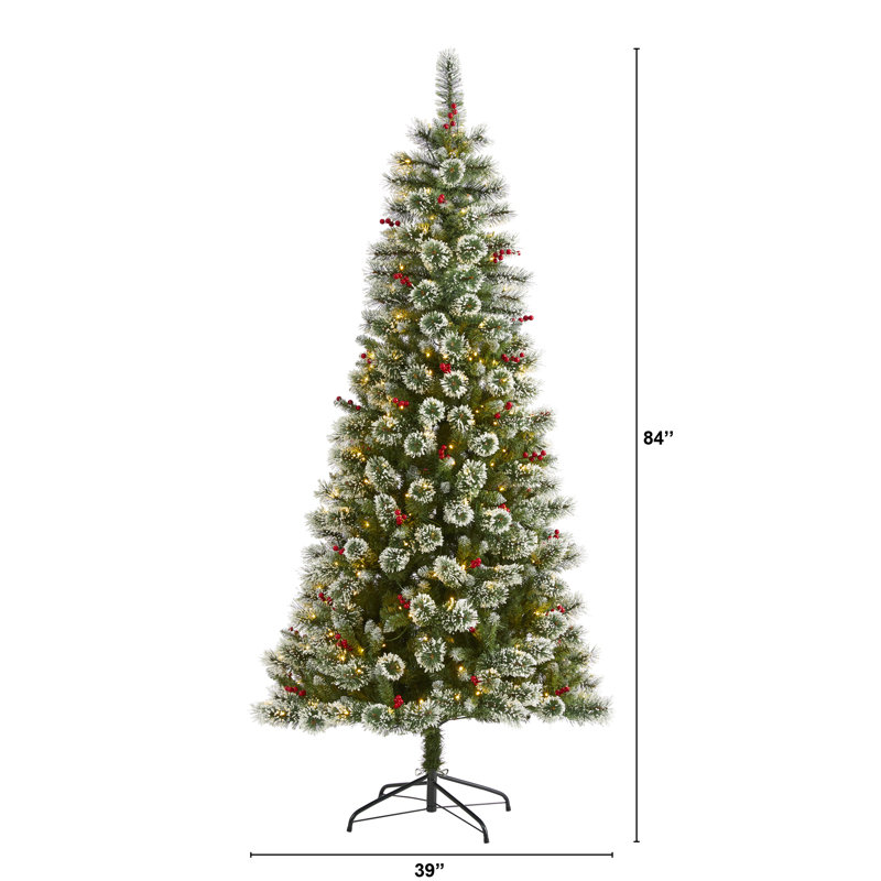 Lighted Artificial Christmas Tree, 7' H