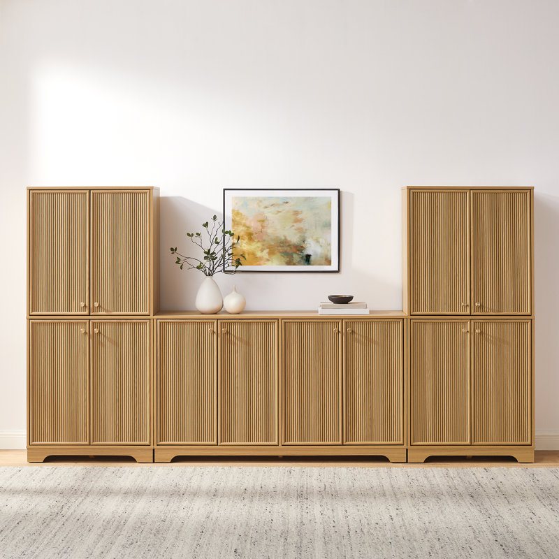 Meuble audio-vidéo 3 pièces Naomi, Bois de chêne