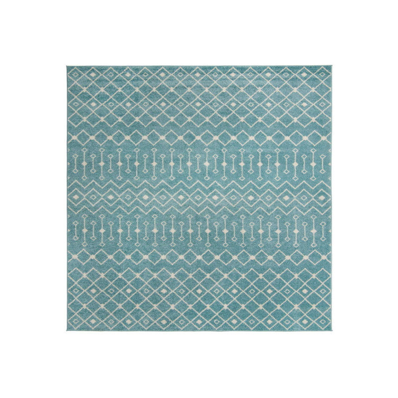 Somerville Geometric Indoor Rug, Rectangle 9' x 12', Light Blue