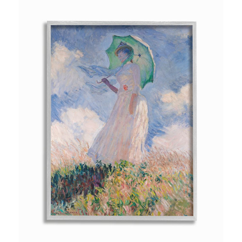 «Woman with Parasol Monet Classic» par Claude Monet - reproduction d'art, H 20 po x l 16 po, Estampe numérique Farmhouse