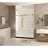 Frameless Shower Door 56-60 "W X 76" H, 1/4 "(6 Mm) Clear Tempered Glass, Explosion Proof Film, Stainless Steel Handle,Brushed Gold-121702893