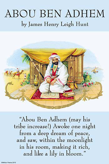 « abou ben adhem » par james henry leigh, impression sur chasse