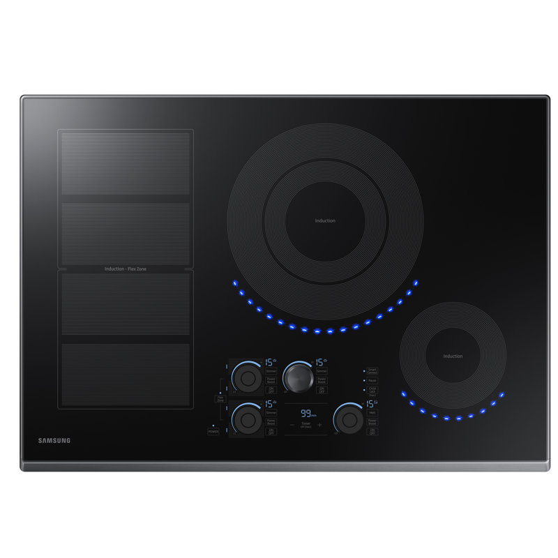 Plaque de cuisson à induction 30 po avec zone flexible, Acier inoxydable noir