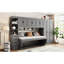 Lit simple gris avec tiroirs et bureau - solution d'espace pour les petites pièces, les matériaux, les options de fonctionnement en douceur, la construction, l'utilisation flexible-130428318