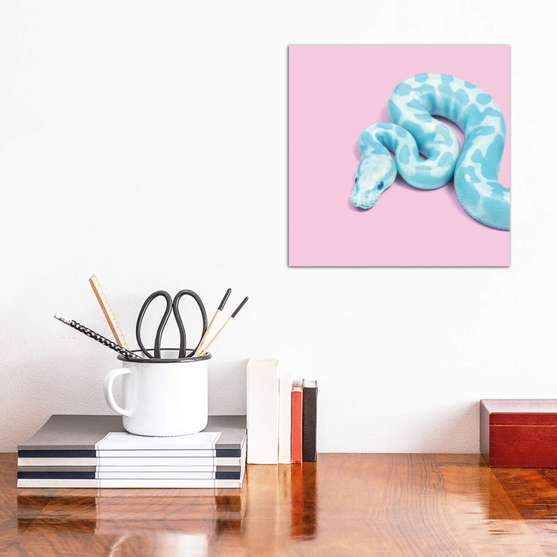 Blue Snake by Paul Fuentes - Print on Canvas, No Framed, 30.48 cm H x 30.48 cm W
