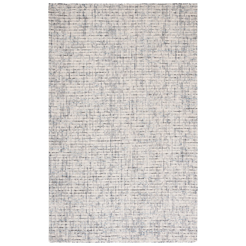 Aprell Handmade Tufted Wool Gray/Light Blue Area Rug, Rectangle 2'3" x 4'