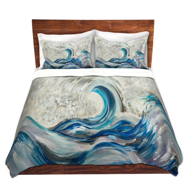 Duvet Cover, King Duvet Cover + 2 King Shams, Light/Blue/Grey