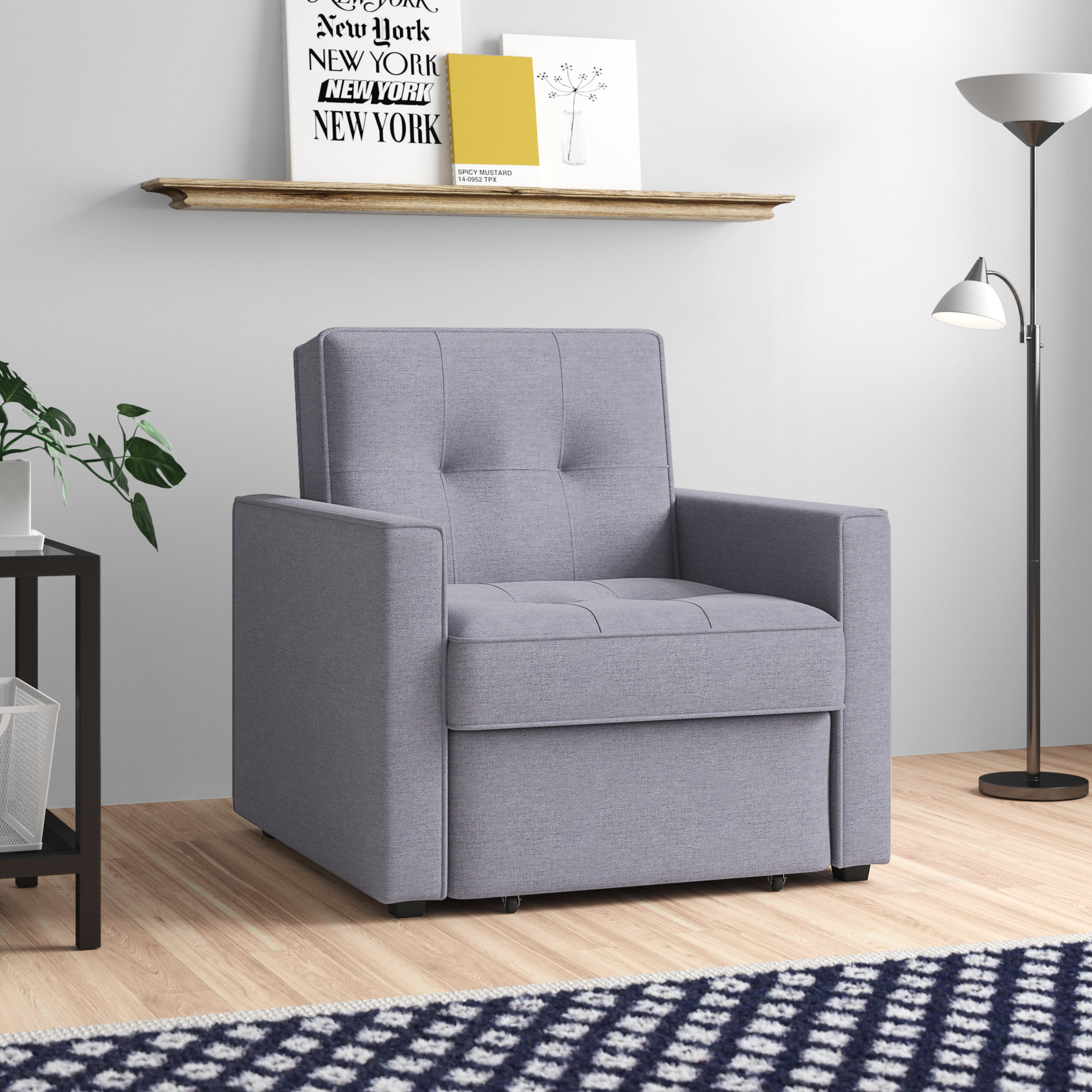 Zipcode Design™ Thalia Square-Tufted Convertible Armchair Bed & Reviews | Wayfair