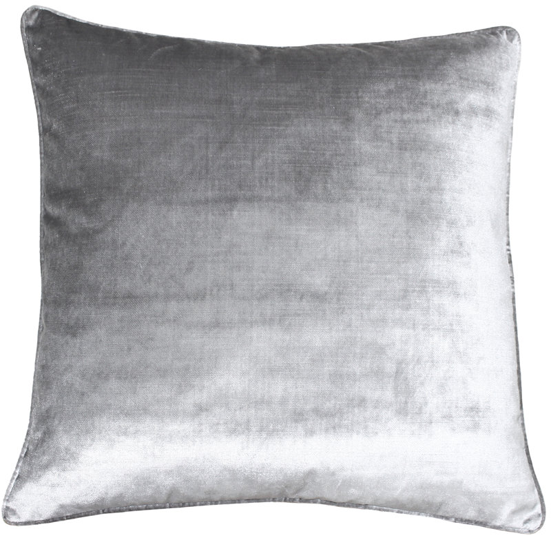 Luxevelvet Square Cushion, Silver