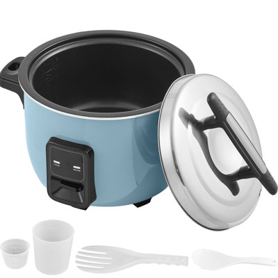 Cuiseur à riz professionnel, cuiseur à riz 50 tasses, grand cuiseur à riz de 10,57 pintes / 10 litres avec fonction chauffe-riz, cuve intérieure antiadhésive, cuisson rapide et maintien au chaud 24 heures, comprenant un gobelet doseur et une spatule.