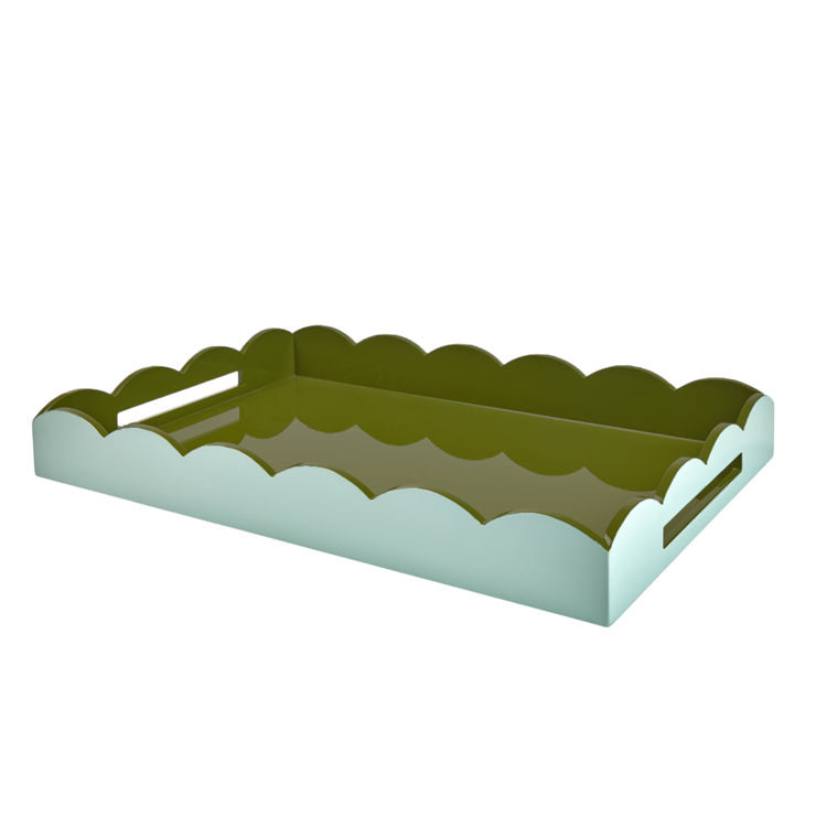 Plateau festonné 26 x 17, Eau de Nil / kha
