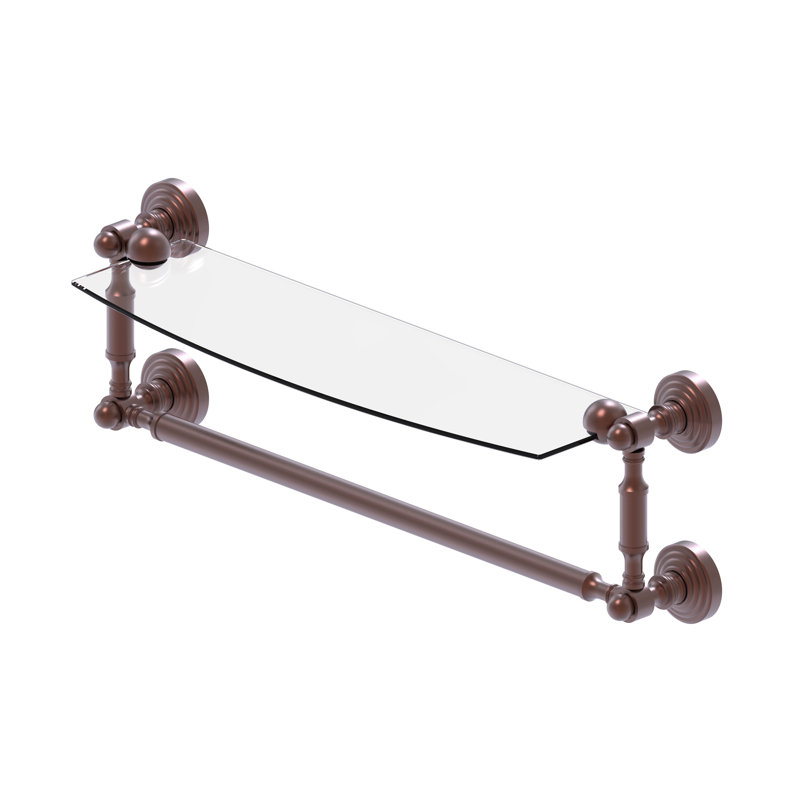 Beresford Bracket Shelf with Towel Bar, 5" H x 22.2" W x 6.1" D, Antique Copper