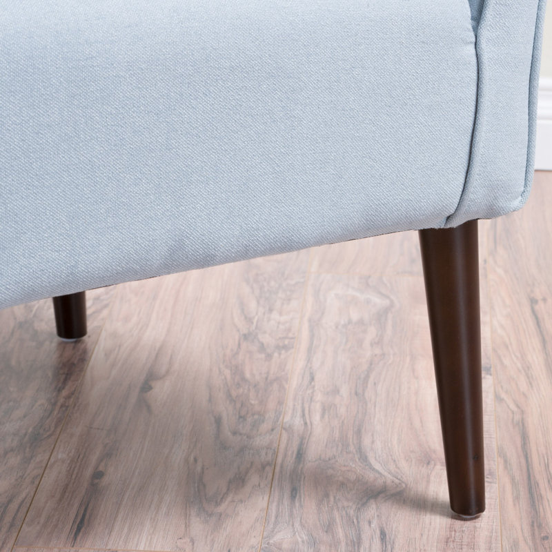 Fauteuil demi-tonneau Kamdyn, Tissu bleu clair
