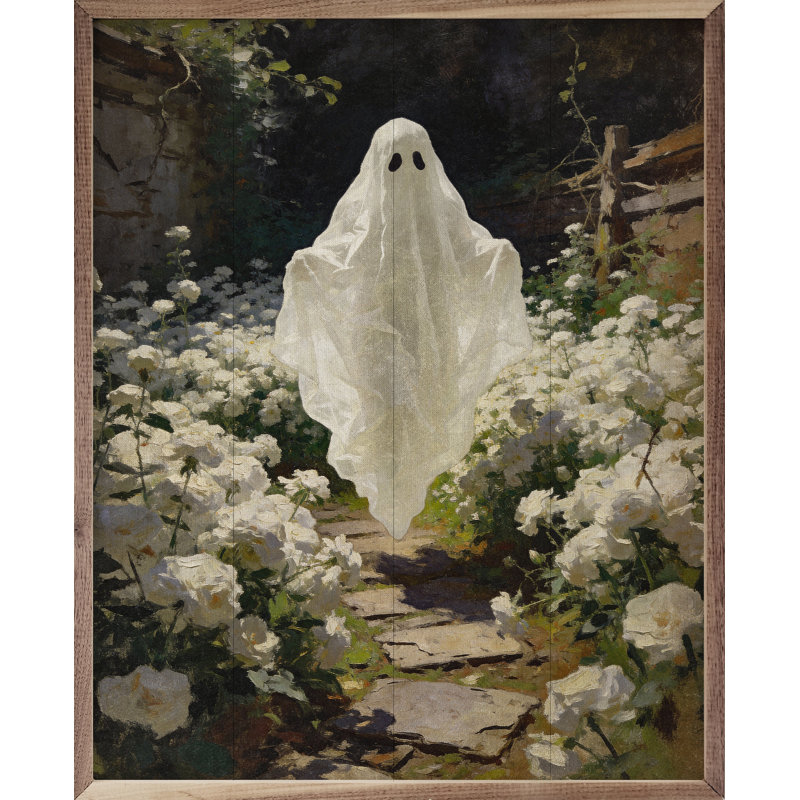 Fantôme dans le jardin, H 20 po x l 16 po