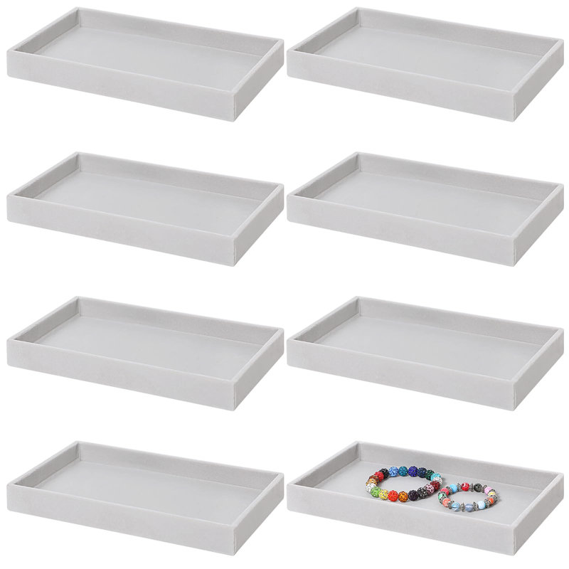Rangement 8 tiroirs empilables 8 pièces en velours 8,3 x 4,7 po x 1 po