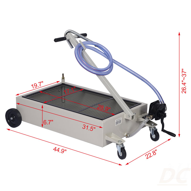 Vidange d'huile à profil bas 20 gallons avec pompe - gris
