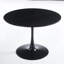 Table tulipe de 42,1 po de couleur noire, table de salle à manger de style Mid-Century pour 4 à 6 personnes - plateau de table rond en panneau de fibres à densité moyenne (le plateau se compose de deux panneaux), table de salle à manger à piédestal, table de bout et table basse de loisir
