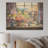 Purple Floral Ranch Window View - Farmhouse Windows  On Wood Print-1754707629
