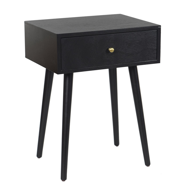 Table d'appoint avec tiroir Myleisha Collection, Noir