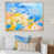 Toile avec cadre flottant brun