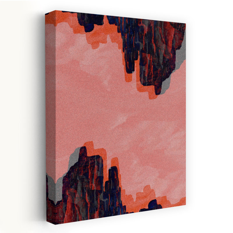 Art contemporain contemporain, paysage de montagne abstrait, H 36 po x l 24 po