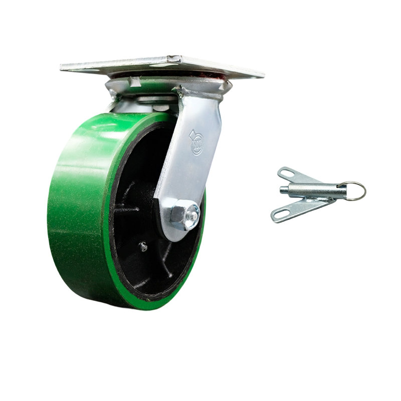 Poly on Cast Iron Caster, Green