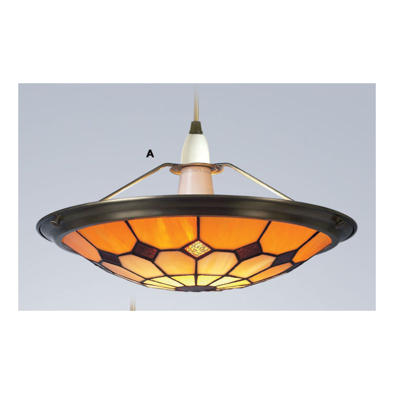 Springport 15cm H Glass Bowl Pendant Shade ( Screw On ) in Red, Beige/Brown