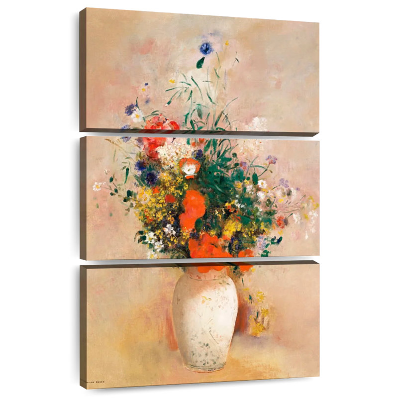 Vase Of Flowers Pink Background 1906, H 74 po x l 48 po