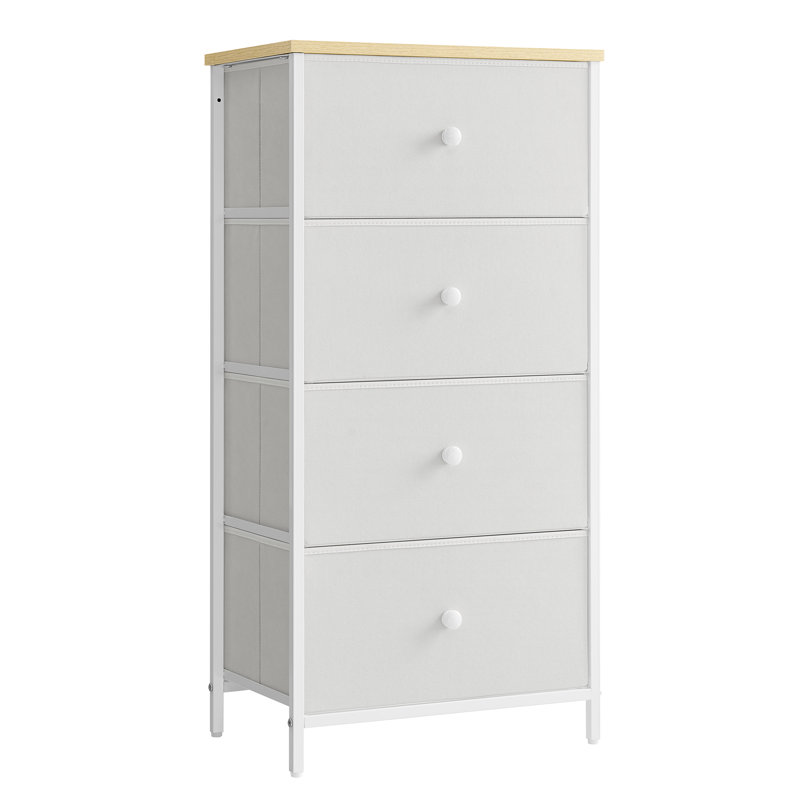 Ahmora 45cm W 4 - Drawer Chest of Drawers, White/Oak