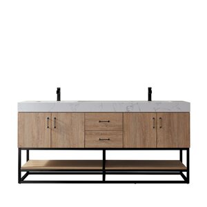 Wade Logan® Annice 72'' Double Bathroom Vanity with Cultured Marble Top ...