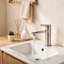 Robinet de lavabo de salle de bain à un trou en acier inoxydable à finition nickel brossé