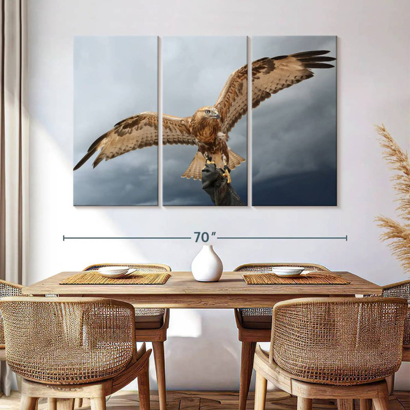 Brampt Falcon On Gauntlet, 42" H x 65" W