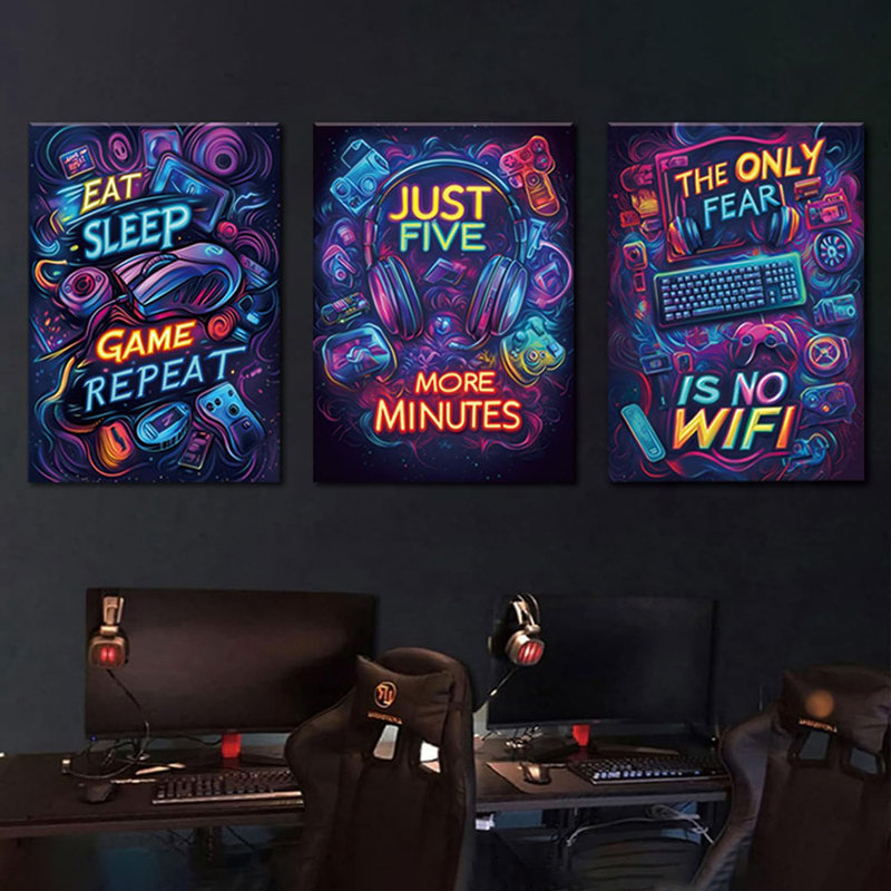 3 Piece Wrapped Canvas Print, 40cm H x 60cm W