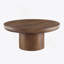 Table basse ronde 35,98 pouces avec pieds cylindriques et plateau de table en placage de bois