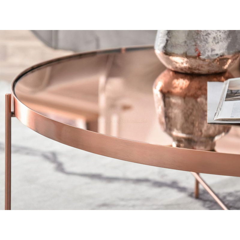 Appling Four Leg Coffee Table, 33" H x 85" W x 85"D, Copper/Copper